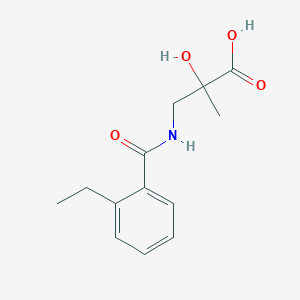 molecular formula C13H17NO4 B7619175 3-[(2-Ethylbenzoyl)amino]-2-hydroxy-2-methylpropanoic acid 