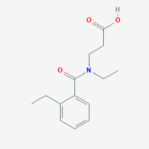 molecular formula C14H19NO3 B7619184 3-[Ethyl-(2-ethylbenzoyl)amino]propanoic acid 