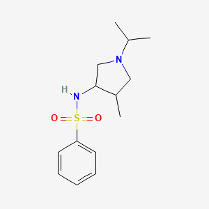 molecular formula C14H22N2O2S B7619208 N-(4-methyl-1-propan-2-ylpyrrolidin-3-yl)benzenesulfonamide 