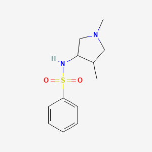 molecular formula C12H18N2O2S B7619261 N-(1,4-dimethylpyrrolidin-3-yl)benzenesulfonamide 