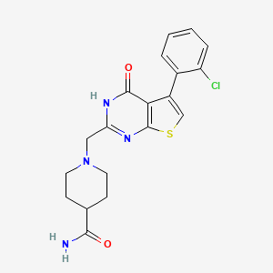 1-[[5-(2-chlorophenyl)-4-oxo-3H-thieno[2,3-d]pyrimidin-2-yl]methyl]piperidine-4-carboxamide