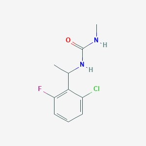 molecular formula C10H12ClFN2O B7619311 1-[1-(2-Chloro-6-fluorophenyl)ethyl]-3-methylurea 