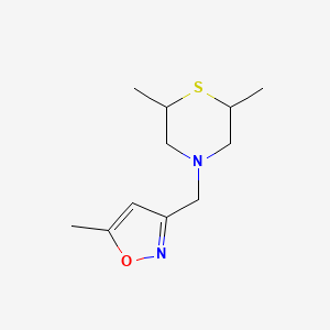 molecular formula C11H18N2OS B7619316 3-[(2,6-Dimethylthiomorpholin-4-yl)methyl]-5-methyl-1,2-oxazole 