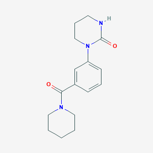 molecular formula C16H21N3O2 B7619392 1-[3-(Piperidine-1-carbonyl)phenyl]-1,3-diazinan-2-one 