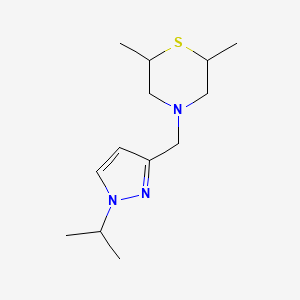 molecular formula C13H23N3S B7619458 2,6-Dimethyl-4-[(1-propan-2-ylpyrazol-3-yl)methyl]thiomorpholine 