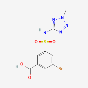 3-Bromo-2-methyl-5-[(2-methyltetrazol-5-yl)sulfamoyl]benzoic acid