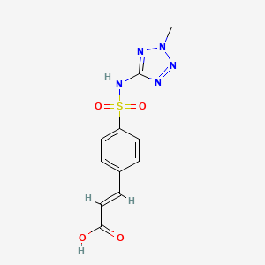 molecular formula C11H11N5O4S B7619534 (E)-3-[4-[(2-methyltetrazol-5-yl)sulfamoyl]phenyl]prop-2-enoic acid 