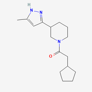 2-cyclopentyl-1-[3-(5-methyl-1H-pyrazol-3-yl)piperidin-1-yl]ethanone