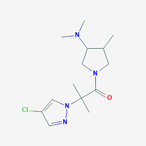 molecular formula C14H23ClN4O B7619597 2-(4-Chloropyrazol-1-yl)-1-[3-(dimethylamino)-4-methylpyrrolidin-1-yl]-2-methylpropan-1-one 