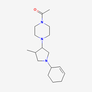 molecular formula C17H29N3O B7619622 1-[4-(1-Cyclohex-2-en-1-yl-4-methylpyrrolidin-3-yl)piperazin-1-yl]ethanone 