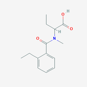 molecular formula C14H19NO3 B7619641 2-[(2-Ethylbenzoyl)-methylamino]butanoic acid 