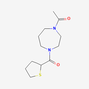 molecular formula C12H20N2O2S B7619649 1-[4-(Thiolane-2-carbonyl)-1,4-diazepan-1-yl]ethanone 