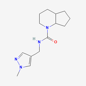 molecular formula C14H22N4O B7619660 N-[(1-methylpyrazol-4-yl)methyl]-2,3,4,4a,5,6,7,7a-octahydrocyclopenta[b]pyridine-1-carboxamide 