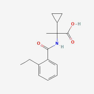 molecular formula C15H19NO3 B7619680 2-Cyclopropyl-2-[(2-ethylbenzoyl)amino]propanoic acid 