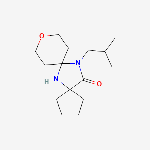 molecular formula C15H26N2O2 B7619702 13-(2-Methylpropyl)-10-oxa-6,13-diazadispiro[4.1.57.25]tetradecan-14-one 