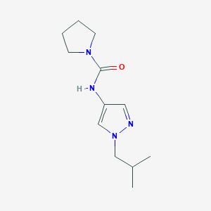 molecular formula C12H20N4O B7619724 N-[1-(2-methylpropyl)pyrazol-4-yl]pyrrolidine-1-carboxamide 