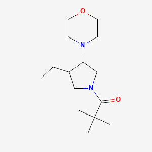 molecular formula C15H28N2O2 B7619747 1-(3-Ethyl-4-morpholin-4-ylpyrrolidin-1-yl)-2,2-dimethylpropan-1-one 