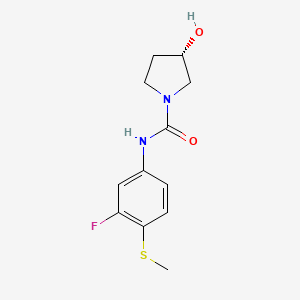 molecular formula C12H15FN2O2S B7619777 (3S)-N-(3-fluoro-4-methylsulfanylphenyl)-3-hydroxypyrrolidine-1-carboxamide 