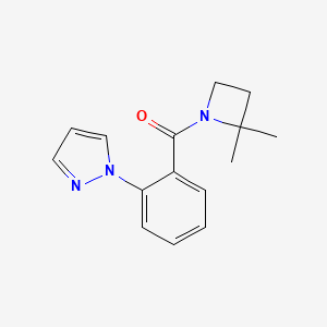 (2,2-Dimethylazetidin-1-yl)-(2-pyrazol-1-ylphenyl)methanone