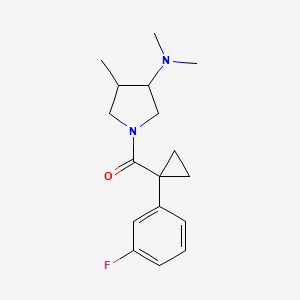 [3-(Dimethylamino)-4-methylpyrrolidin-1-yl]-[1-(3-fluorophenyl)cyclopropyl]methanone