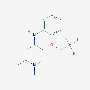 molecular formula C15H21F3N2O B7619887 1,2-dimethyl-N-[2-(2,2,2-trifluoroethoxy)phenyl]piperidin-4-amine 