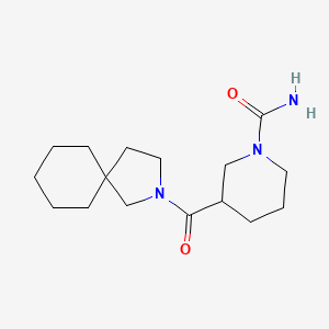 molecular formula C16H27N3O2 B7619924 3-(2-Azaspiro[4.5]decane-2-carbonyl)piperidine-1-carboxamide 