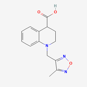 molecular formula C14H15N3O3 B7619986 1-[(4-methyl-1,2,5-oxadiazol-3-yl)methyl]-3,4-dihydro-2H-quinoline-4-carboxylic acid 