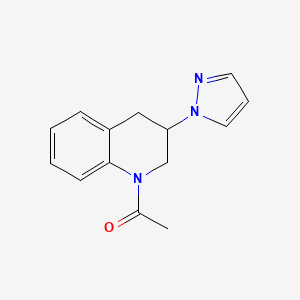 molecular formula C14H15N3O B7620013 1-(3-pyrazol-1-yl-3,4-dihydro-2H-quinolin-1-yl)ethanone 