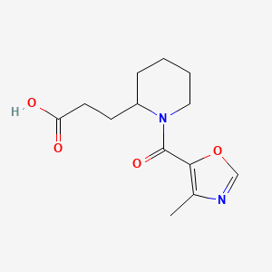 3-[1-(4-Methyl-1,3-oxazole-5-carbonyl)piperidin-2-yl]propanoic acid