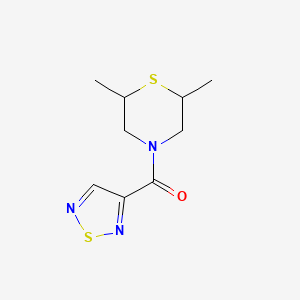 molecular formula C9H13N3OS2 B7620105 (2,6-Dimethylthiomorpholin-4-yl)-(1,2,5-thiadiazol-3-yl)methanone 