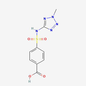 molecular formula C9H9N5O4S B7620134 4-[(2-Methyltetrazol-5-yl)sulfamoyl]benzoic acid 