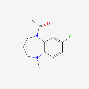 molecular formula C12H15ClN2O B7620186 1-(7-chloro-1-methyl-3,4-dihydro-2H-1,5-benzodiazepin-5-yl)ethanone 