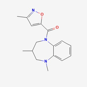 molecular formula C16H19N3O2 B7620188 (1,3-dimethyl-3,4-dihydro-2H-1,5-benzodiazepin-5-yl)-(3-methyl-1,2-oxazol-5-yl)methanone 