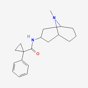 molecular formula C19H26N2O B7620191 N-(9-methyl-9-azabicyclo[3.3.1]nonan-3-yl)-1-phenylcyclopropane-1-carboxamide 