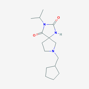 molecular formula C15H25N3O2 B7620242 7-(Cyclopentylmethyl)-3-propan-2-yl-1,3,7-triazaspiro[4.4]nonane-2,4-dione 