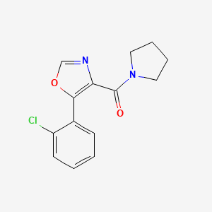 molecular formula C14H13ClN2O2 B7620260 [5-(2-Chlorophenyl)-1,3-oxazol-4-yl]-pyrrolidin-1-ylmethanone 