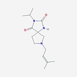 molecular formula C14H23N3O2 B7620309 7-(3-Methylbut-2-enyl)-3-propan-2-yl-1,3,7-triazaspiro[4.4]nonane-2,4-dione 