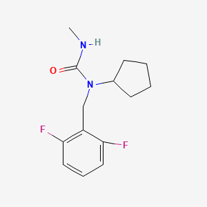 molecular formula C14H18F2N2O B7620313 1-Cyclopentyl-1-[(2,6-difluorophenyl)methyl]-3-methylurea 