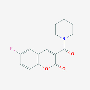 molecular formula C15H14FNO3 B7620341 6-Fluoro-3-(piperidine-1-carbonyl)chromen-2-one 