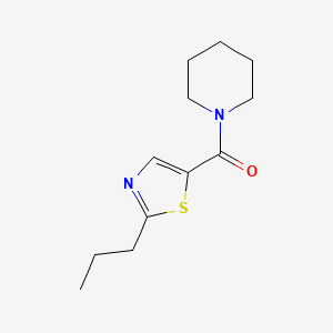 molecular formula C12H18N2OS B7620358 Piperidin-1-yl-(2-propyl-1,3-thiazol-5-yl)methanone 