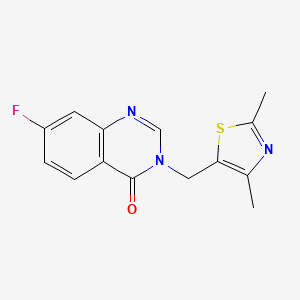 molecular formula C14H12FN3OS B7620369 3-[(2,4-Dimethyl-1,3-thiazol-5-yl)methyl]-7-fluoroquinazolin-4-one 