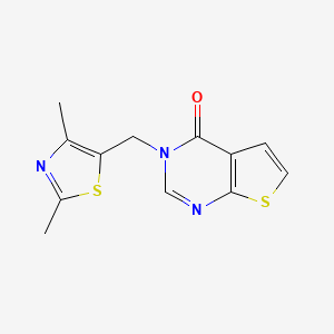 molecular formula C12H11N3OS2 B7620381 3-[(2,4-Dimethyl-1,3-thiazol-5-yl)methyl]thieno[2,3-d]pyrimidin-4-one 