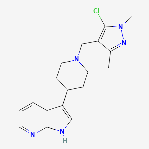 3-[1-[(5-chloro-1,3-dimethylpyrazol-4-yl)methyl]piperidin-4-yl]-1H-pyrrolo[2,3-b]pyridine