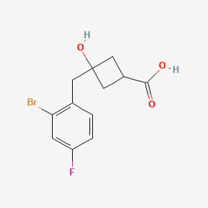 3-[(2-Bromo-4-fluorophenyl)methyl]-3-hydroxycyclobutane-1-carboxylic acid