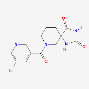 molecular formula C13H13BrN4O3 B7620448 9-(5-Bromopyridine-3-carbonyl)-1,3,9-triazaspiro[4.5]decane-2,4-dione 