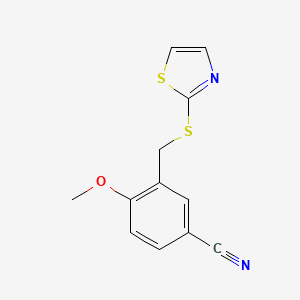 4-Methoxy-3-(1,3-thiazol-2-ylsulfanylmethyl)benzonitrile