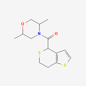 molecular formula C14H19NO2S2 B7620506 6,7-dihydro-4H-thieno[3,2-c]thiopyran-4-yl-(2,5-dimethylmorpholin-4-yl)methanone 