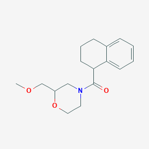 molecular formula C17H23NO3 B7620546 [2-(Methoxymethyl)morpholin-4-yl]-(1,2,3,4-tetrahydronaphthalen-1-yl)methanone 