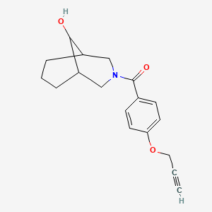 molecular formula C18H21NO3 B7620591 (9-Hydroxy-3-azabicyclo[3.3.1]nonan-3-yl)-(4-prop-2-ynoxyphenyl)methanone 