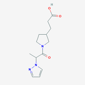 3-[1-(2-Pyrazol-1-ylpropanoyl)pyrrolidin-3-yl]propanoic acid